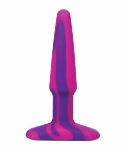 A Play 4" Groovy Silicone Anal Plug - Multicolor/Pink