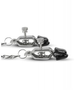 Easy Toys Big Nipple Clamps w/Chain - Silver