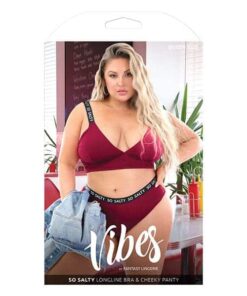 Vibes So Salty Long Line Bra & Cheeky Panty Berry Bliss QN