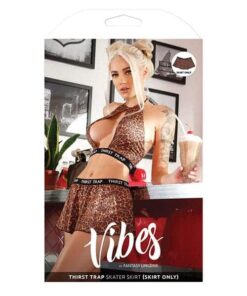 Vibes Thirst Trap Skater Skirt Savage Leopard S/M