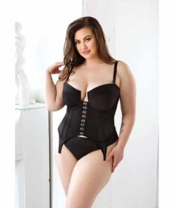 Curve Sloan Cropped Bustier Top & Panty Black 1X/2X