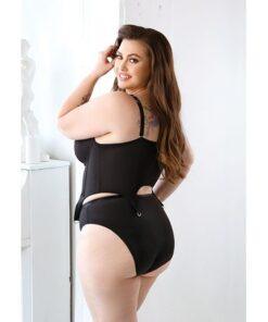 Curve Sloan Cropped Bustier Top & Panty Black 1X/2X