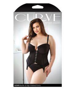 Curve Sloan Cropped Bustier Top & Panty Black 1X/2X