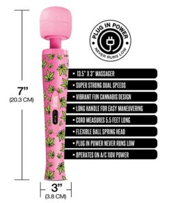 Stoner Vibes Wacky Weed Wand Massager - Pink Kush