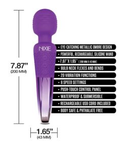 Nixie Rechargeable Wand Massager - Purple Ombre Metallic