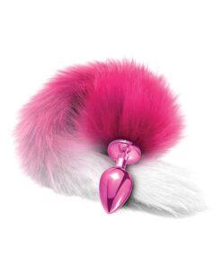 Nixie Metal Butt Plug w/Faux Fur Tail - Pink Metallic