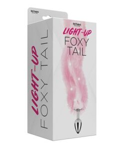 Foxy Tail Light Up Faux Fur Butt Plug - Pink