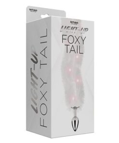 Foxy Tail Light Up Faux Fur Butt Plug - White