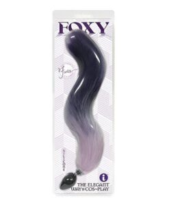 Foxy Fox Tail Silicone Butt Plug - Purple Gradient