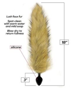 Foxy Fox Tail Silicone Butt Plug - Gold