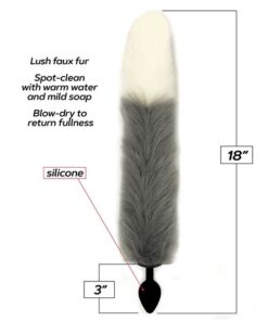 Foxy Fox Tail Silicone Butt Plug - Silver