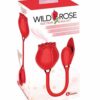 Wild Rose Rechargeable Silicone Suction & Bullet Vibrator - Red