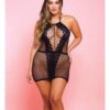 Netted Bad Romance Chemise Black QN