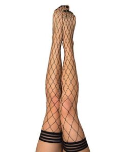 Kix'ies Michelle Large Fishnet Thigh High Black A