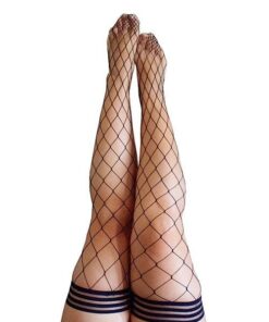 Kix'ies Michelle Large Fishnet Thigh High Black D