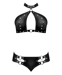 Lust Juno Top w/Velcro Choker Neck & Mini Short Black S/M