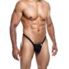 Male Basics Y Buns Thong Black MD