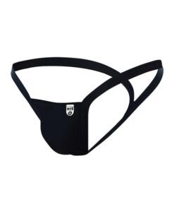 Male Basics Y Buns Thong Black MD