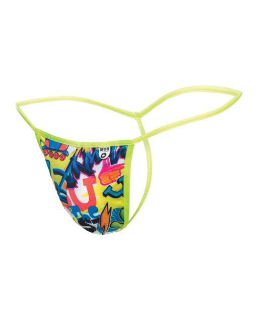 Male Basics Sinful Hipster Wow T Thong G-String Yellow Print SM