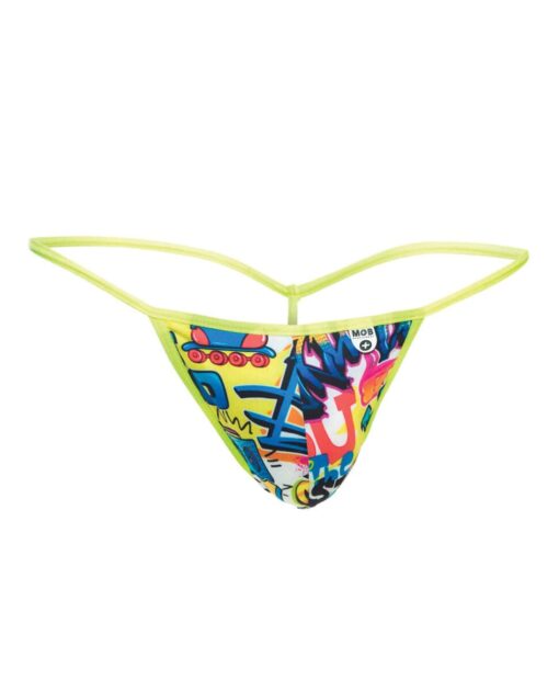 Male Basics Sinful Hipster Wow T Thong G-String Yellow Print SM