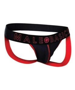 Male Basics Neon Jockstrap Red MD