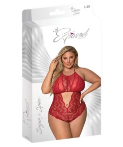 Sugar & Spice Teddy w/Snap Crotch Red QN