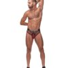 Cock Pit Fishnet Cock Ring Thong Red S/M