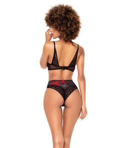 Underwire Bra Top & High Waisted Bottom Black S/M