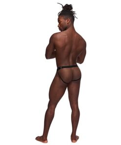 Fetish Cyclops Nylon Spandex Pouchless Jock Strap Black L/XL