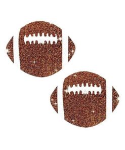 Neva Nude Football Glitter Pasties - Brown O/S