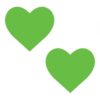 Neva Nude Temperature Reactive Heart Pasties - Neon Green