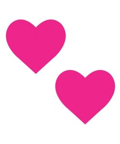 Neva Nude Temperature Reactive Heart Pasties - Neon Pink