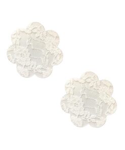 Neva Nude Lace Petal Flower Pasties - White O/S