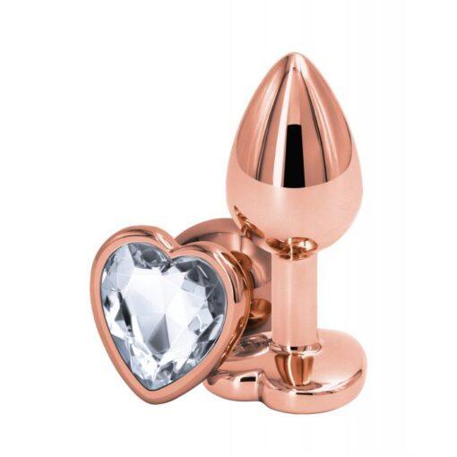 Rear Assets Rose Gold Heart Small - Clear