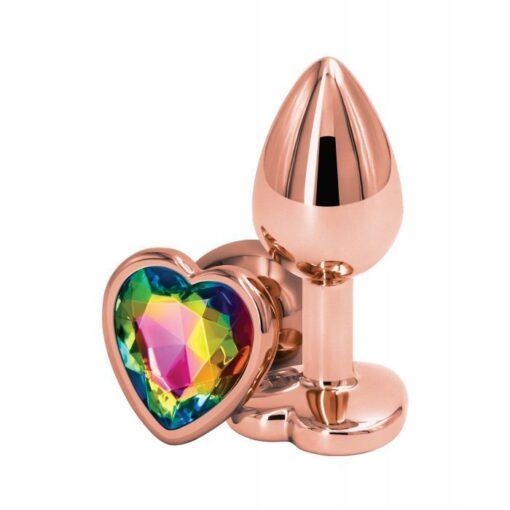 Rear Assets Rose Gold Heart Small - Rainbow