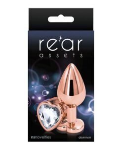 Rear Assets Rose Gold Heart Medium - Clear