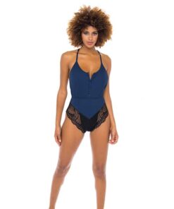 Claribel Ribbed Jersey Romper Estate Blue/Black L/XL