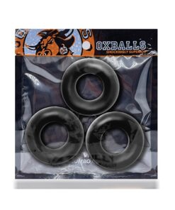 Oxballs Fat Willy 3 Pack Jumbo Cock Rings - Black