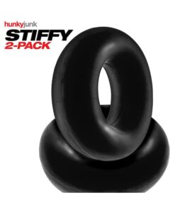 Hunky Junk Stiffy 2 Pack Cockrings - Tar Ice