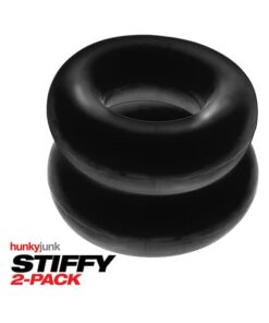 Hunky Junk Stiffy 2 Pack Cockrings - Tar Ice