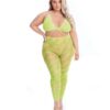 Pink Lipstick All About Leaf Bra & Leggings Green QN