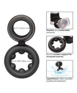 Alpha Liquid Silicone Dual Magnum Ring - Black