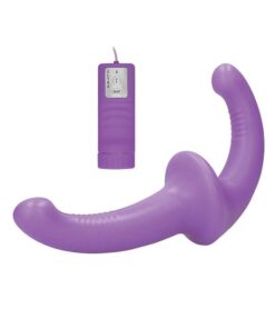 Shots Ouch Vibrating Silicone Strapless Strap On w/Controller - Purple