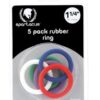 Spartacus 1.25" Rubber Cock Ring Set - Rainbow Pack of 5