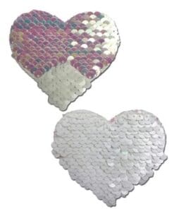 Pastease Color Changing Flip Sequins Heart - Pearl/White O/S