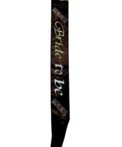 Bachelorette Bride To Be Non Flashing Sash - Black