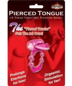 Pierced Tongue X-treme Vibrating Pleasure Ring - Magenta