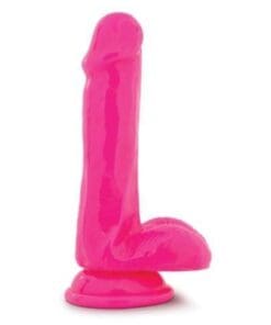 Blush Neo 6" Dual Density Cock w/Balls - Neon Pink