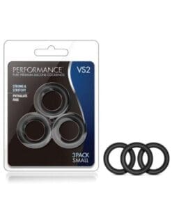 Blush Performance VS2 Pure Premium Silicone Cockrings Small - Black