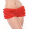 Ruffle Shorts w/Back Bow Detai Red O/S